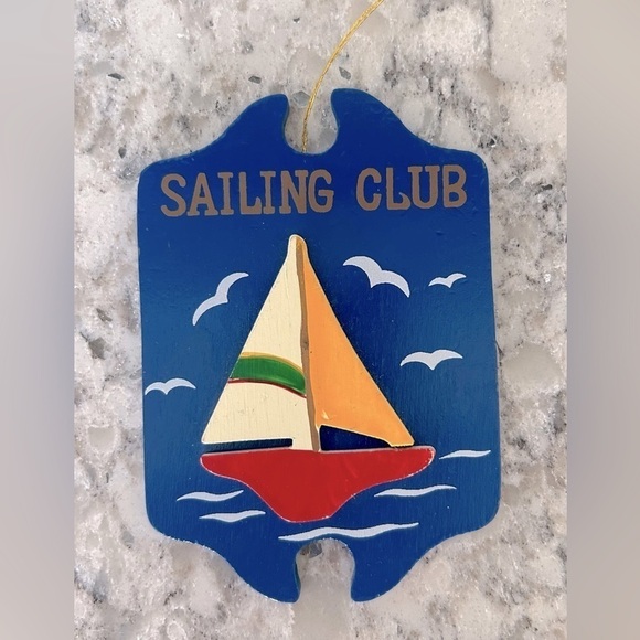 Sailing Club Wooden Holiday Ornament - Picture 1 of 3